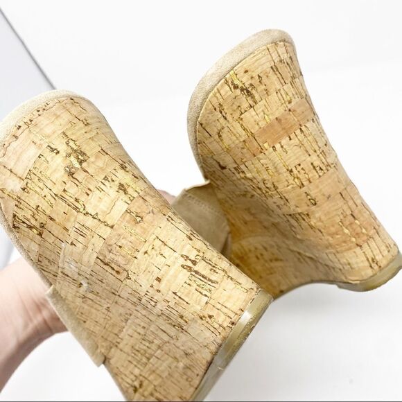 Charles David Cork Suede Criss Cross Wedge Sandals - Picture 4 of 7